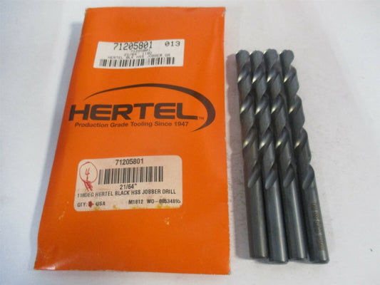 (71205801) 21/64" x 3-5/16" x 4-5/8" OAL 118° HSS Jobber Drill - Pack of 4