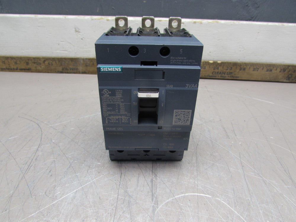 SIEMENS 3VA4140-4ED34-0AA0   ,CIRCUIT BREAKER,  3P/40A /480V/25kA   MAKE OFFER!