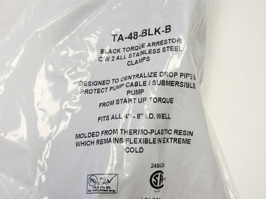 (Lot of 10) Seal Well TA-48-BLK-B Black Torque Arrestor Fits All 4"-8" I.D. Well