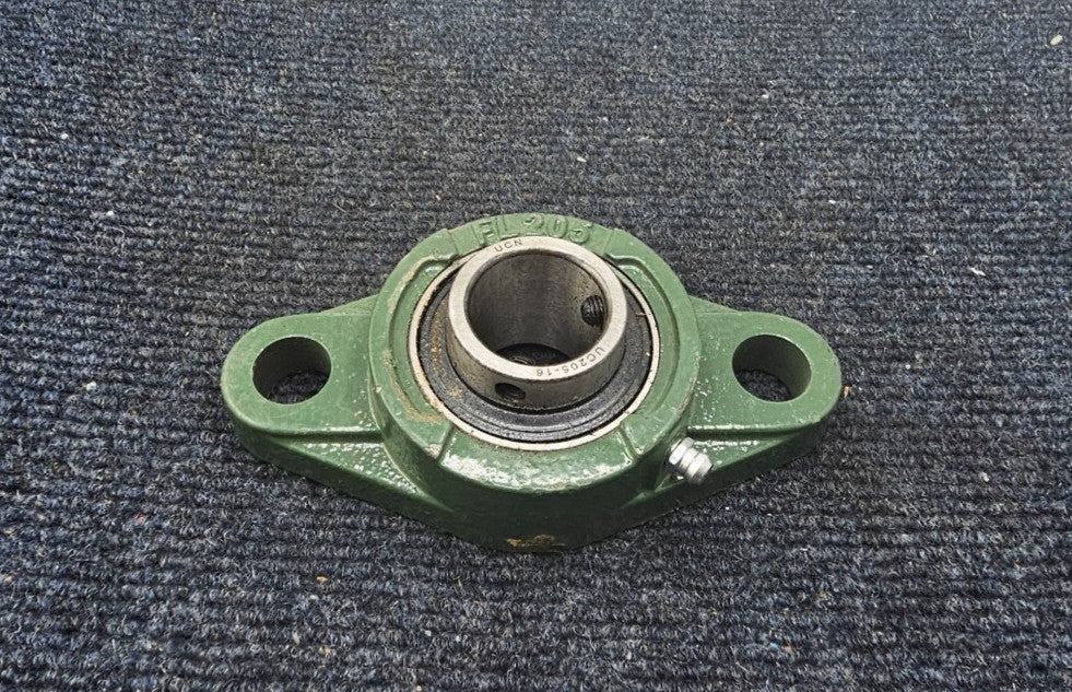 FL205 2-BOLT FLANGE HOUSING WITH UC205-16 BEARING, 5" OAL, 1" BORE, 2.5" W