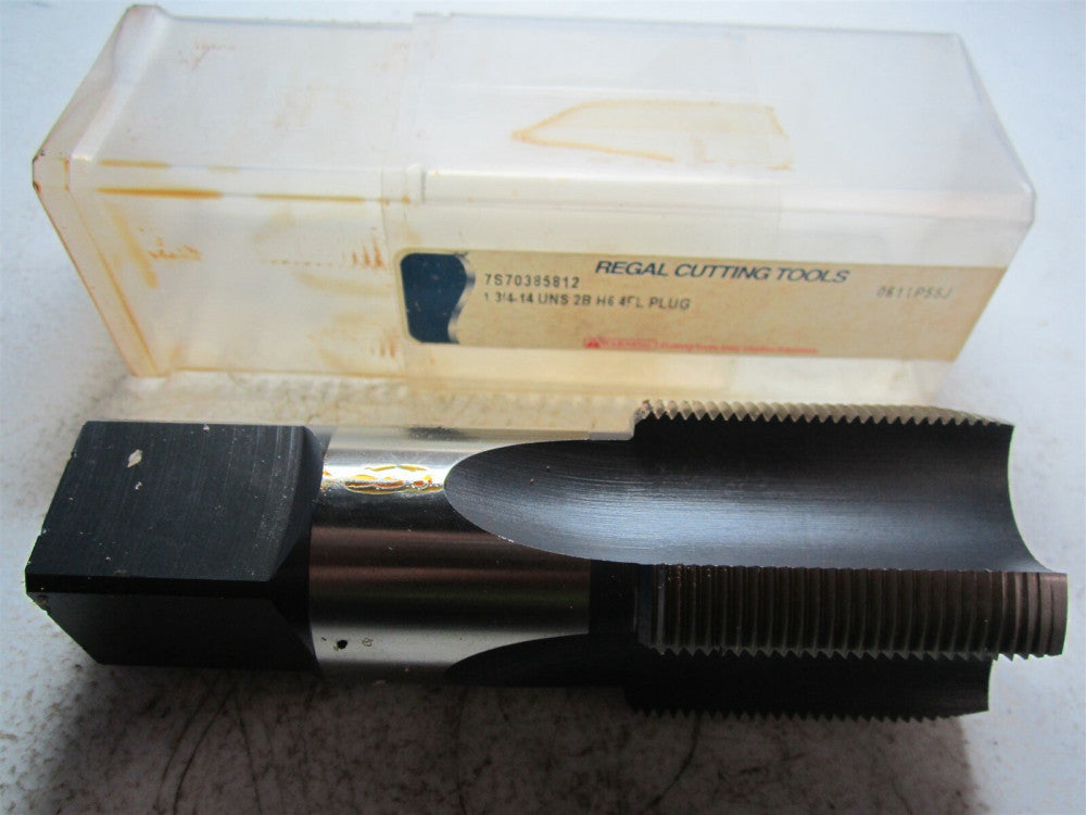 Regal Cutting Tools (0611P55J) 1-3/4 in - 14 UNS 2B H6 4 Fl Straight Fl Plug Tap