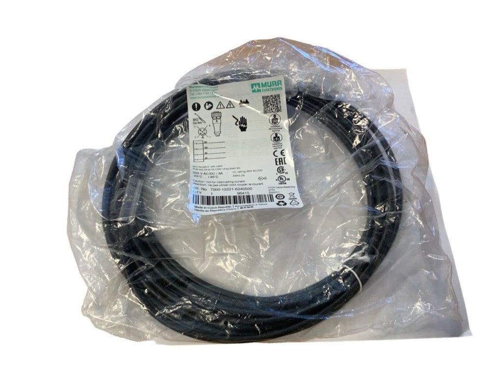 MURR ELEKTRONIK 7000-12221-6340500 M12 FEMALE CONNECTOR CABLE 4A 250VAC