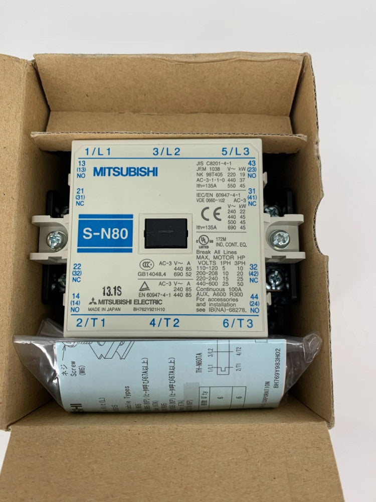 NEW Mitsubishi Electric S-N80AC400V S-N80 Contactor AC 3P 135A 400VAC Coil