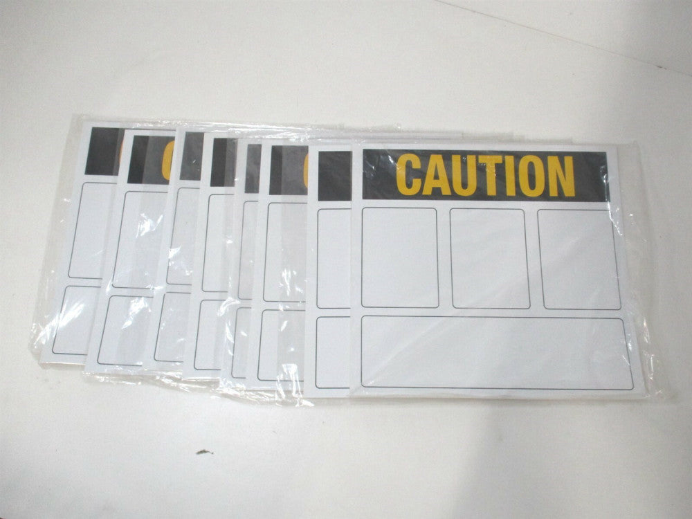 Brady (596-33) 10 x 10In Self-ADH Vinyl Rectangle Caution Sign - Lot of 8