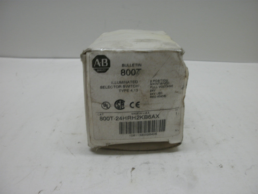 ALLEN BRADLEY 24HRH2KB6AX SER U ILLUM SEL SW RED 2 POS MAIN 24VAC 1NO 1NC NIB