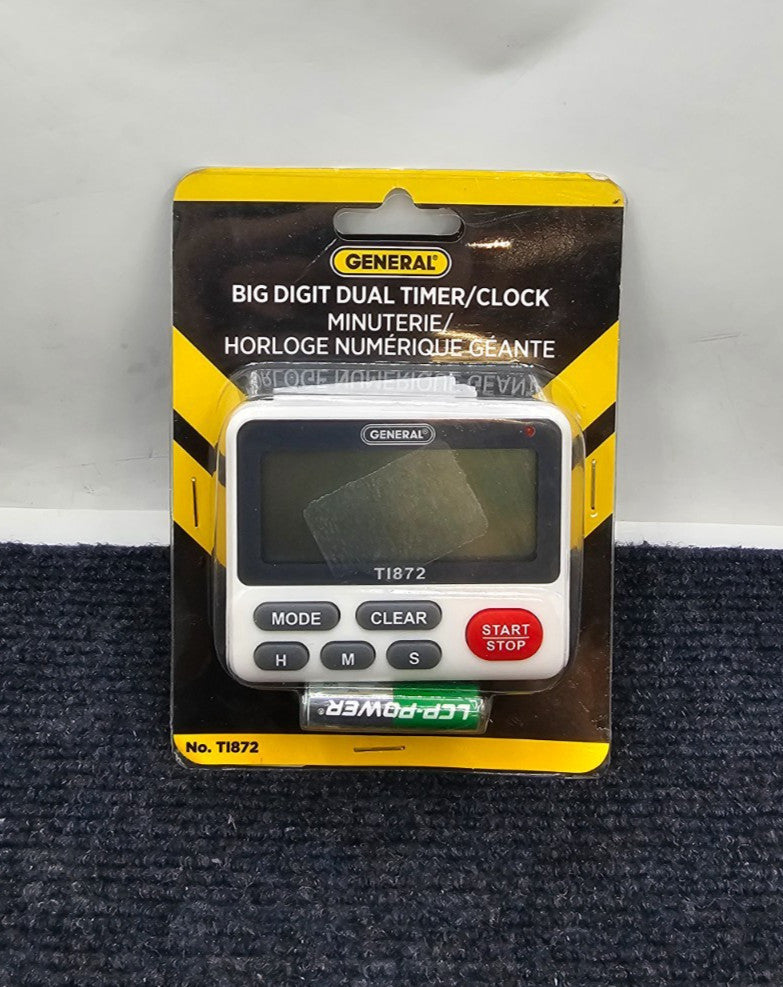General TI872 Bid Digit Dual Timer / Clock Temporizador