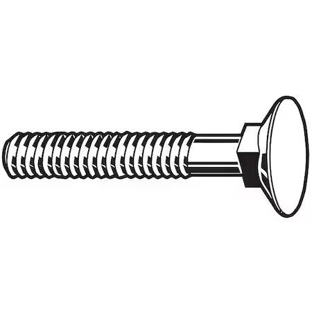 Zoro Select U01036.037.0400 Square Neck Plow Bolt, 3/8"-16 Thrd Sz, 4 In L,
