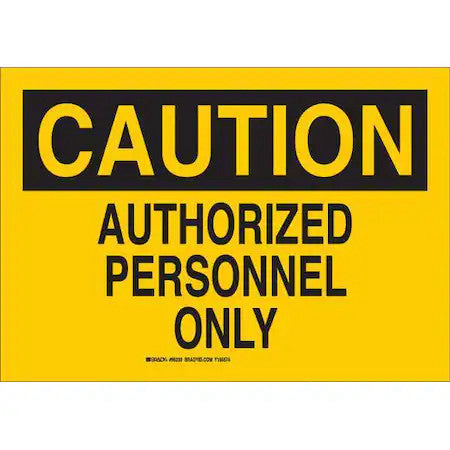 Brady 95329 Admittance Sign,7 X 10In,Black/Yellow