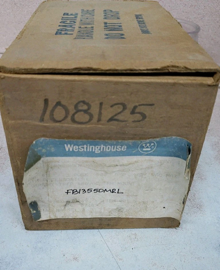 Cutler Hammer FB31550MRL Circuit Breaker 3p 100a 600v-ac W/ SHUNT TRIP NOS