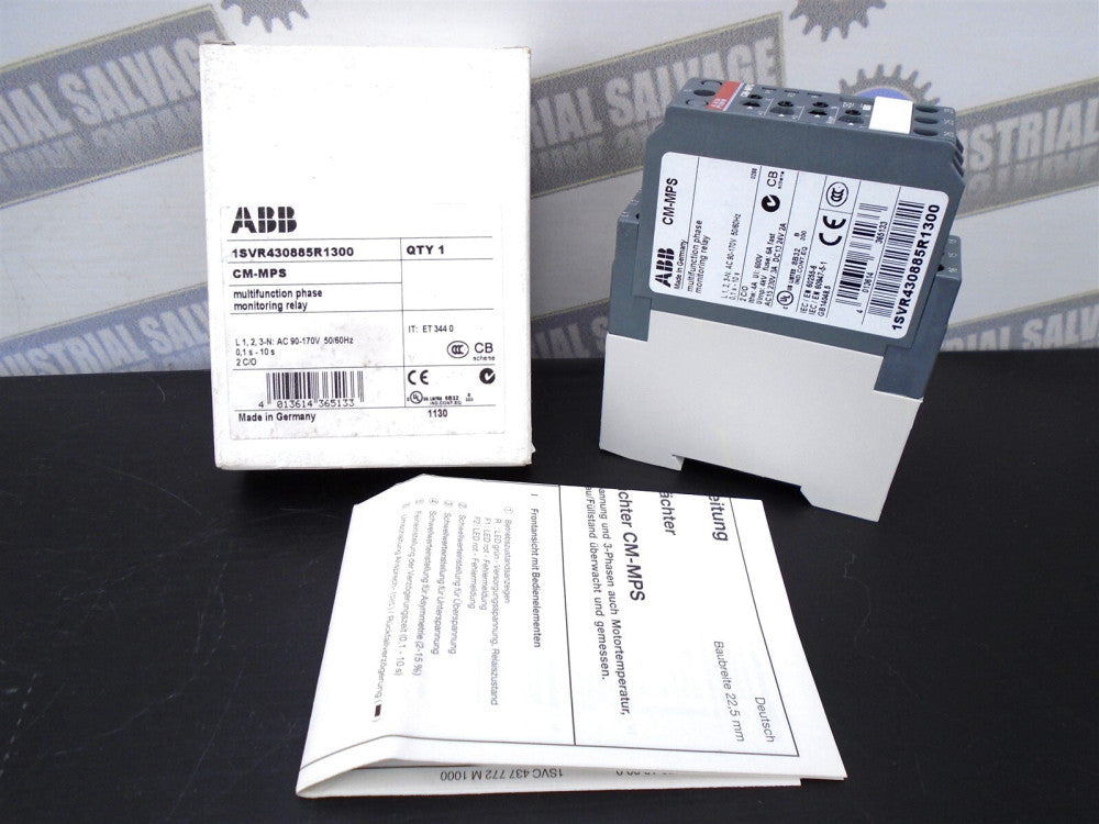 ABB - 1SVR430885R1300 - CM-MPS - MULTI-PHASE MONITORING RELAY - 90-170 VAC (NEW)