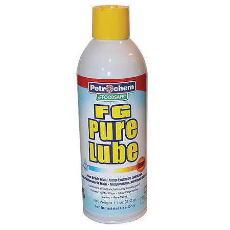 Petrochem Fg Pure Lube 11 Oz, Aerosol Can, Synthetic Oil, Amber