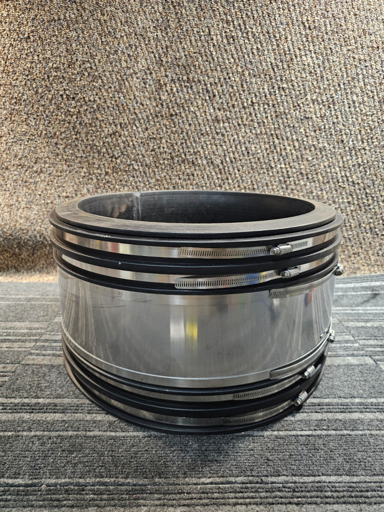 Fernco 1002-1515RC Strong Back Repair Coupling, 15 in Nominal Clay x Cast Iron