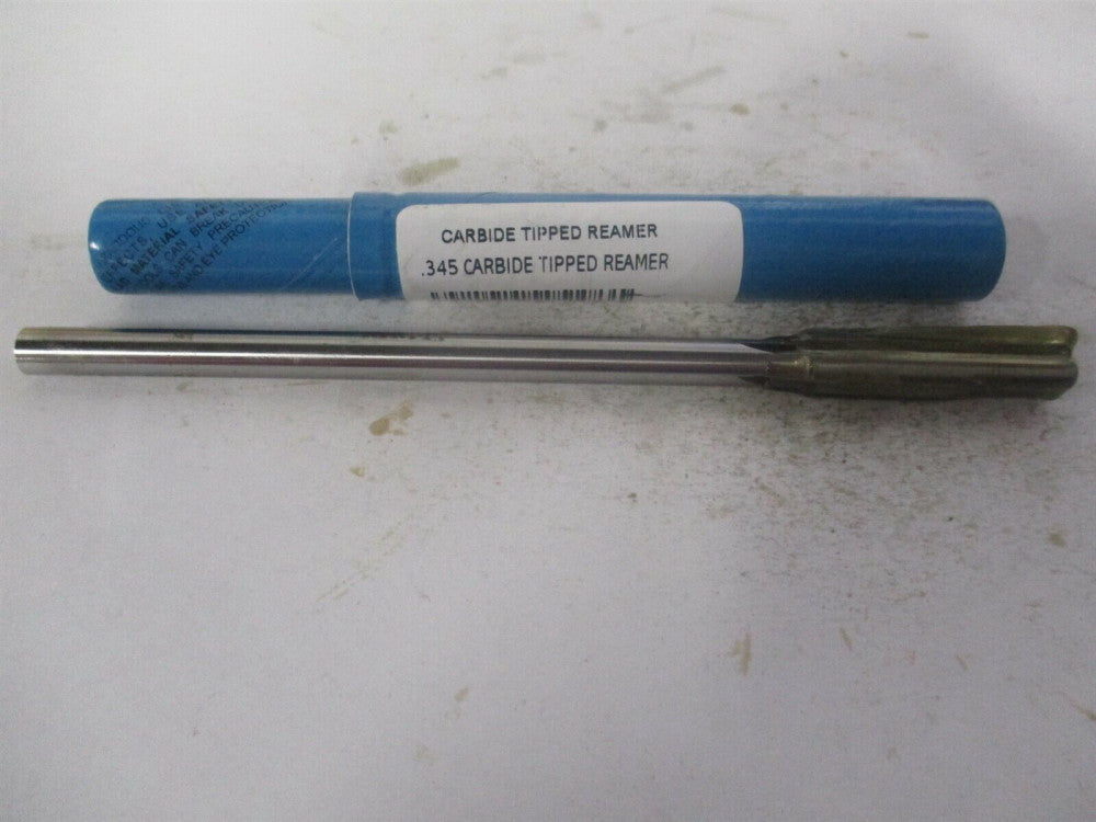 (2400-345) 0.345 x 1-1/2" x 6" 4Fl Straight Shank Carbide-Tipped Chucking Reamer