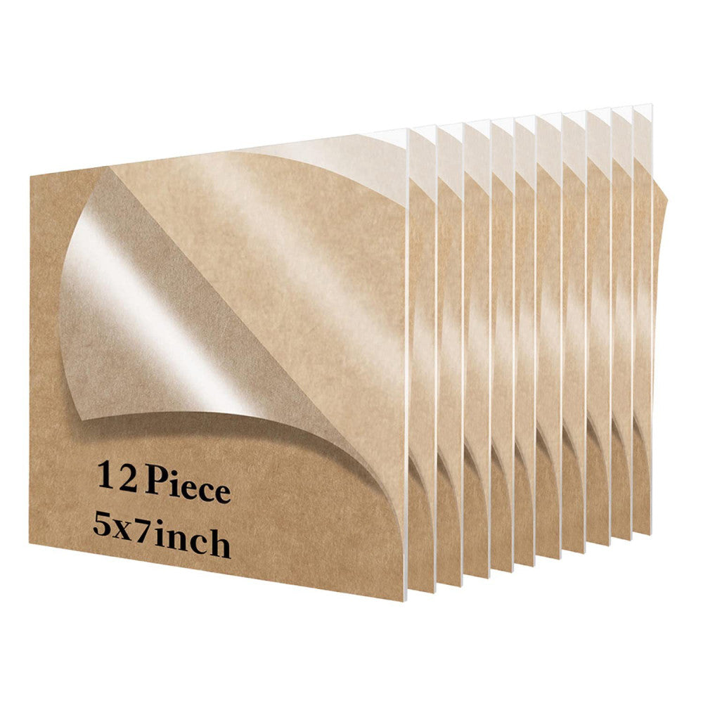 12 Pieces 5 x 7 Inch Clear Acrylic Sheets Blank Acrylic Signs 1/8”Thick 3mm T...