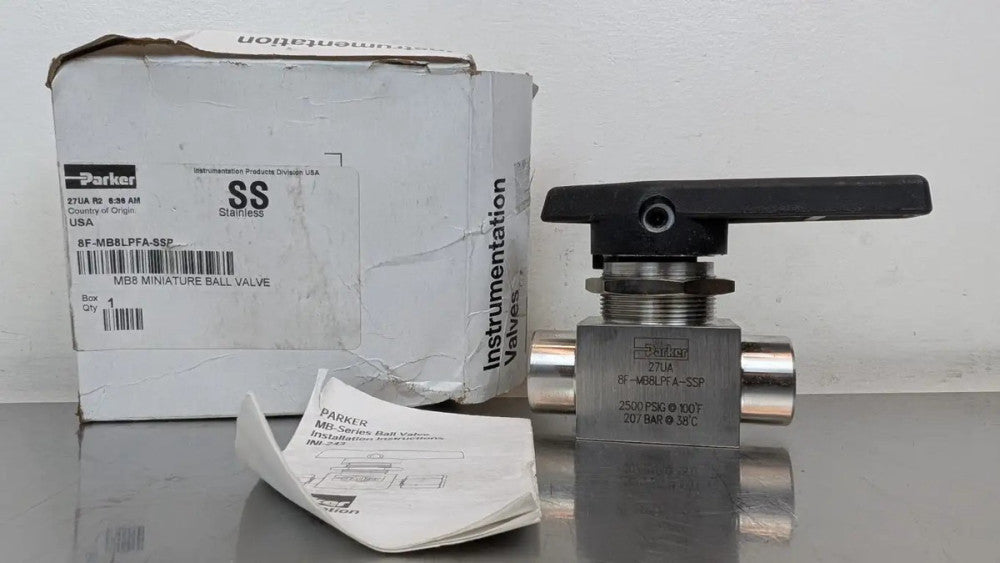 Parker 8F-MB8LPFA-SSP Stainless Steel Ball Valve 1/2" Female 2500 PSIG