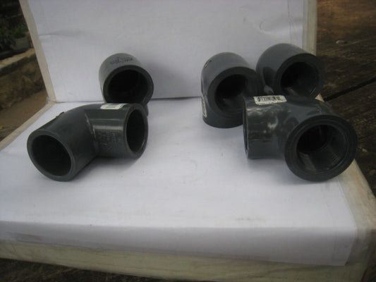 5 Charlotte Pipe  1" PVC SCH 80  90 Degree Elbow MIX 3-8302 THRED& 2- 8300  Slip