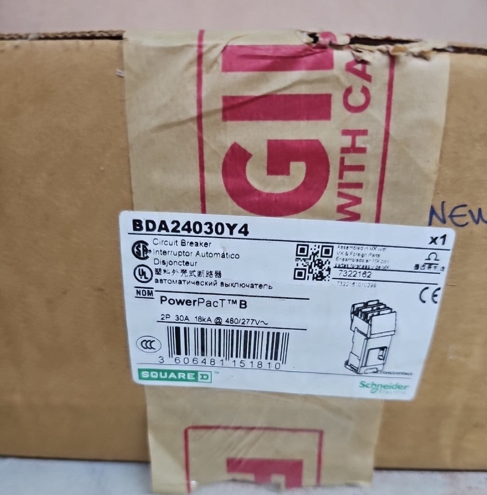 Square D BDA24030Y4 PowerPact 30A 2 Pole Circuit Breaker NEW
