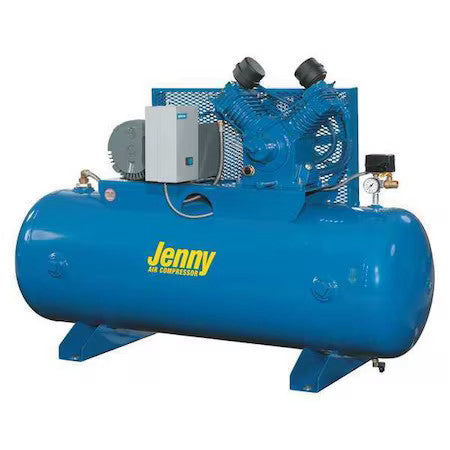 Jenny J5a-80-230/1 Air Compressor,Horiz. Tank,1 Stage,5 Hp