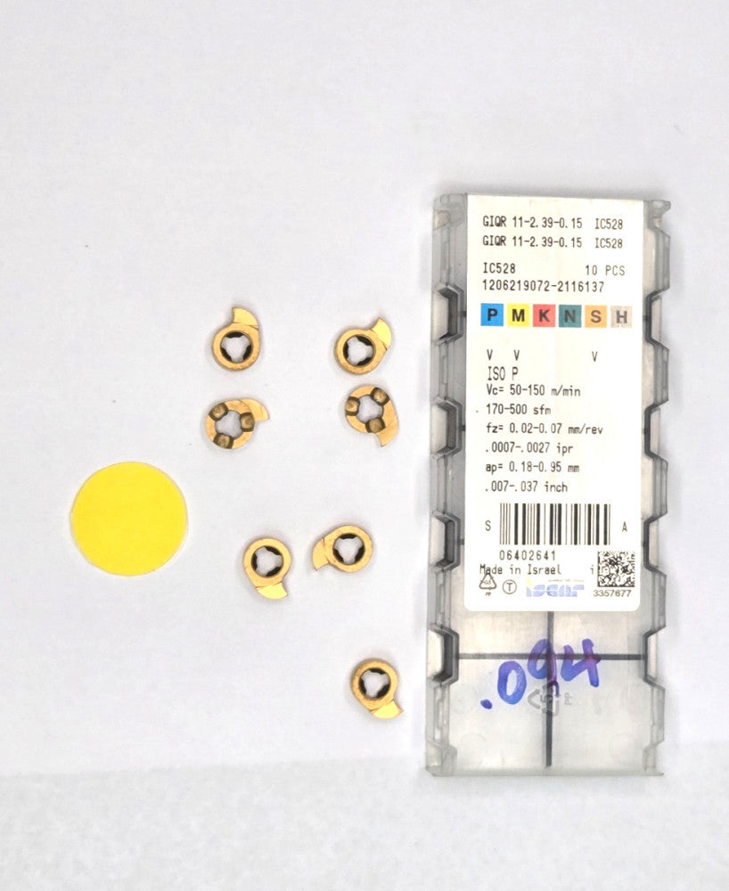 ISCAR GROOVING INSERT*GIQR 11-2.39-0.15 IC528 ***LOT OF 7