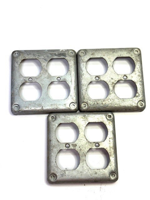 APPLETON STEEL 4" SQUARE OUTLET COVER, LOT OF 3