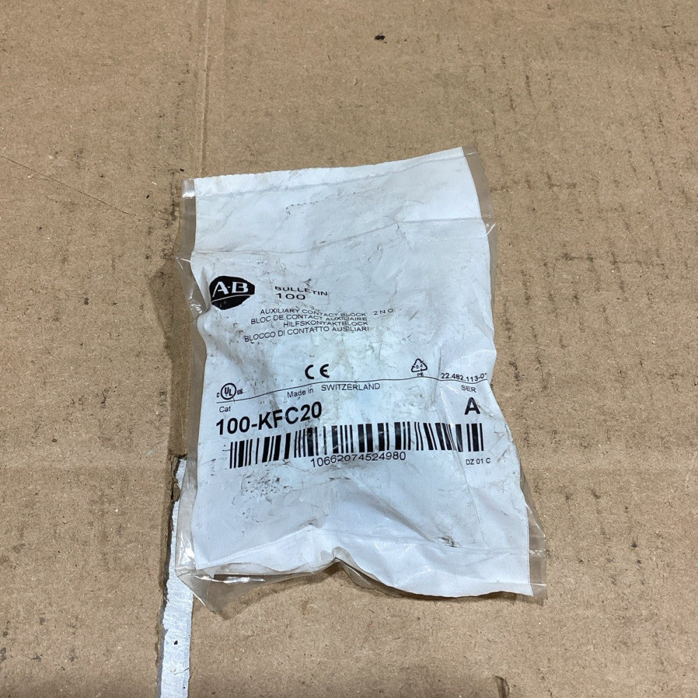 Allen Bradley 100-KFC20 Auxiliary Contact Block, NOS