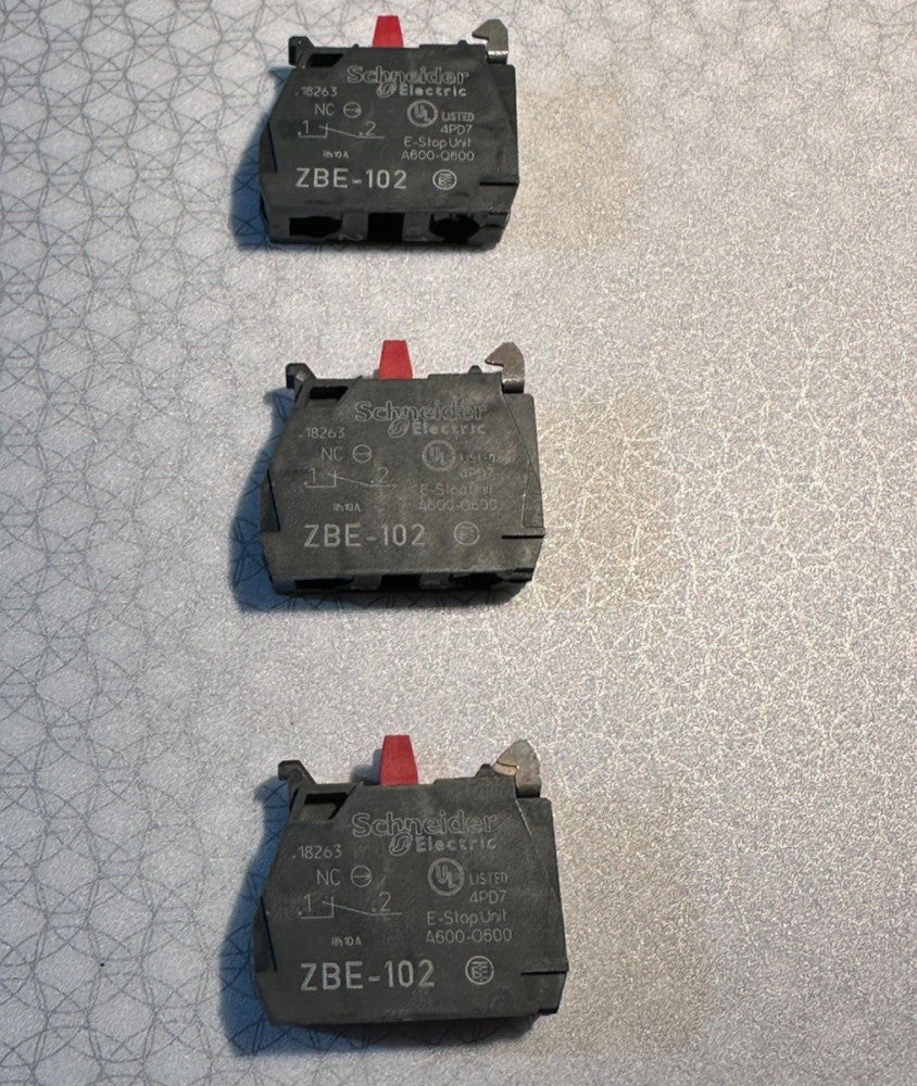 Schneider Electric ZBE-102 Contact Block Normally Closed (Lot of 2) New