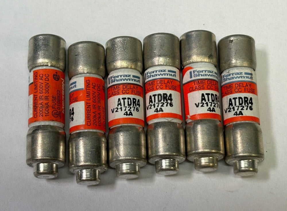 6- Mersen Ferraz Shawmut  ATDR4 4A 600V TIME DELAY Fuse Class CC