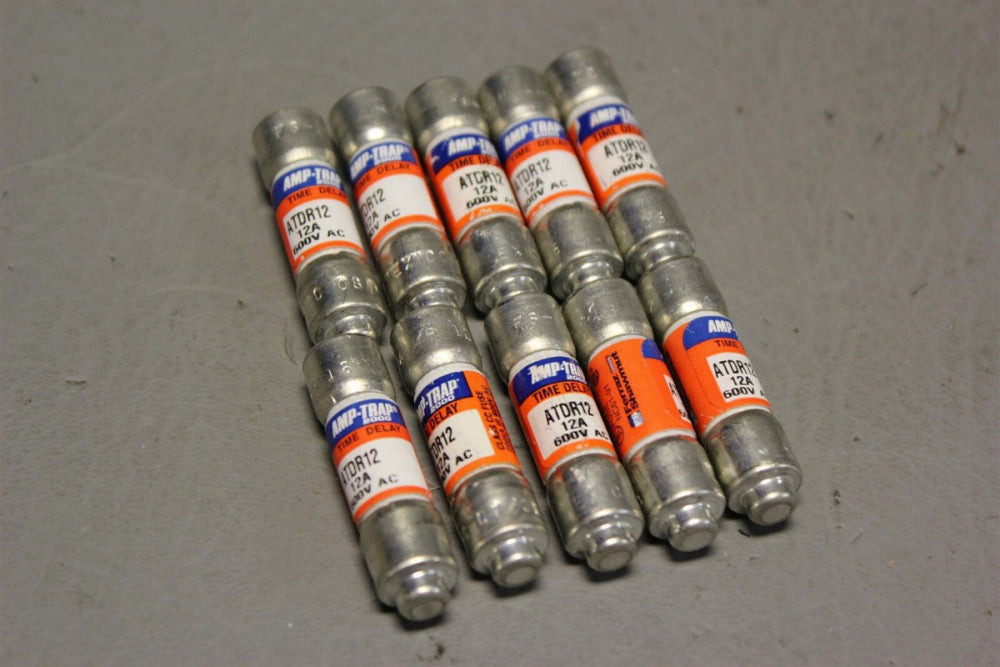 Lot of 10 FERRAZ SHAWMUT AMP TRAP TIME DELAY FUSE ATDR12 600V