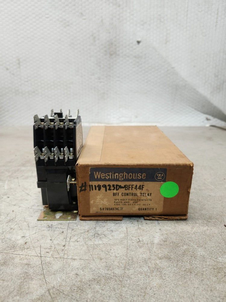NEW IN BOX WESTINGHOUSE CONTROL RELAY 300V 120/60, 110/50,BFF44F