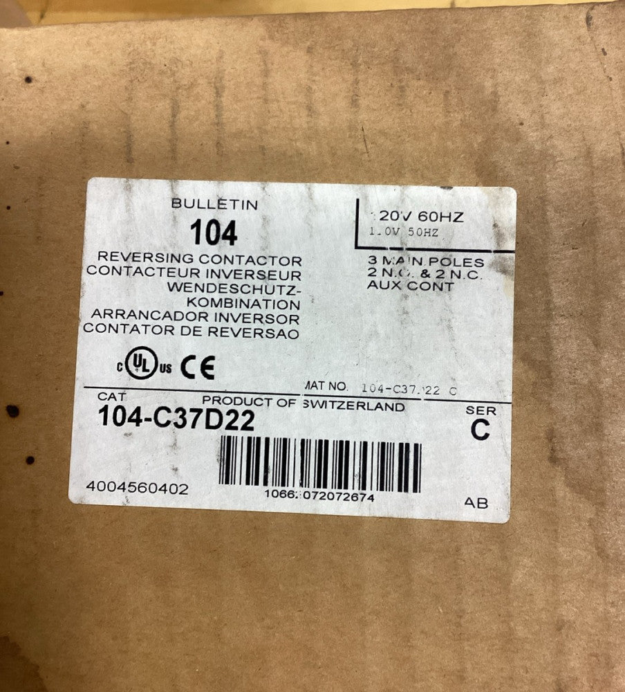 Allen Bradley 104-C37D22 Ser C  Reversing Contactor
