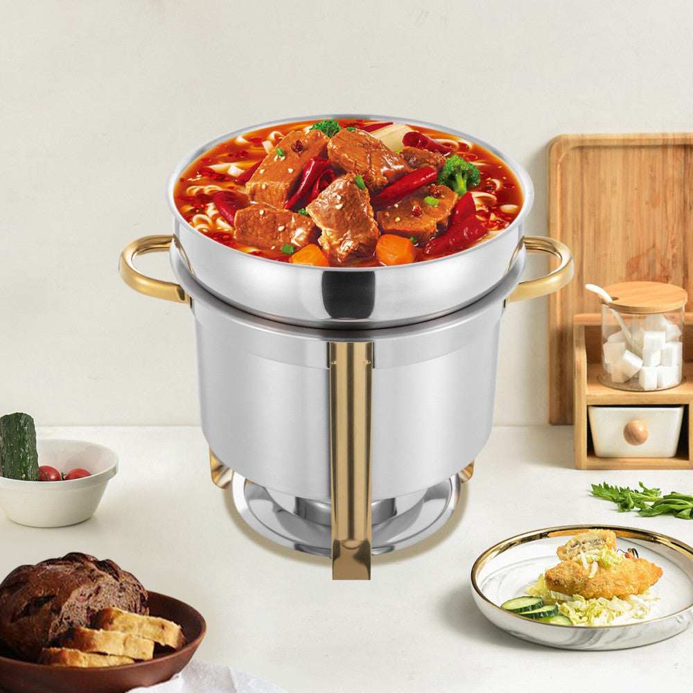 11L Soup Chafer Catering Chafing Dish Food Pan Warmer Stainless Steel 11.62Quart