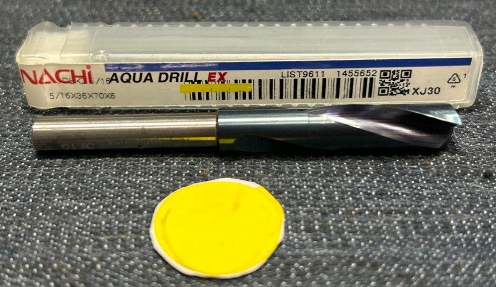 NACHI AQUA 2 FLUTE DRILL EX  L9611  5/16 X 36 X 70 X 6