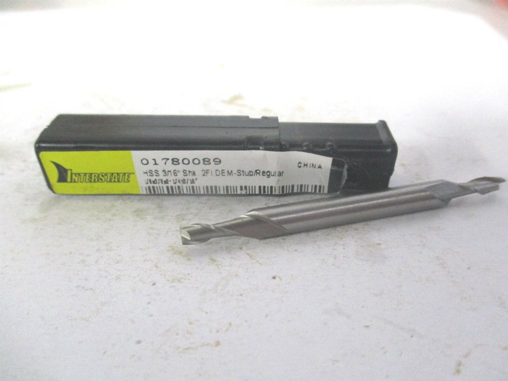 (720-1642) 1/8" x 3/8" x 3/16" x 2-1/4" OAL HSS RH 2 Flute Square End Mill 