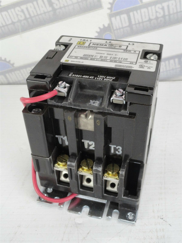 SQUARE D - 8502SBO2S / 31041-400-41 MAGNETIC STARTER - 3 Pole, Size 0, 600V Max