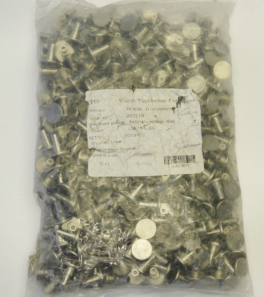 (500 pcs) Wurth Timberline Top Hat Step Fastners BST 532.75 Size M8.0*6.85