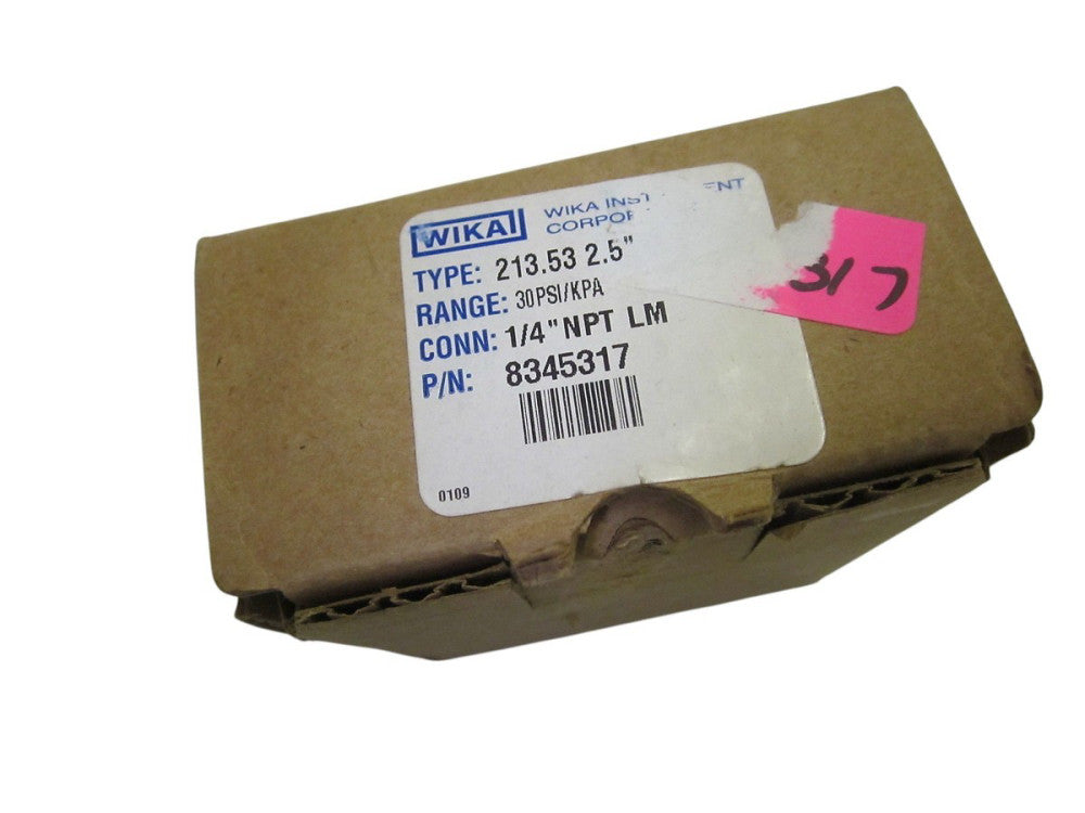 WIKA 8345317 GAUGE 30PSI 1/4" NSMP