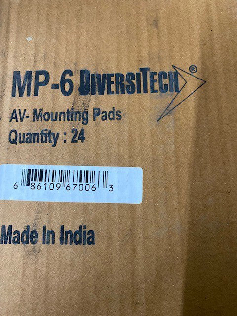 (24 Pack) Diversitech MP-6 Rubber Anti-Vibration Pad, 6" x 6" x 3/8"