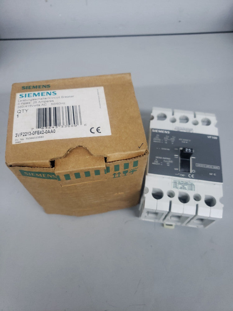 (1) New Old Stock! Siemens 3VF2213-0FE42-0AA0 3 pole 25 amp VF100