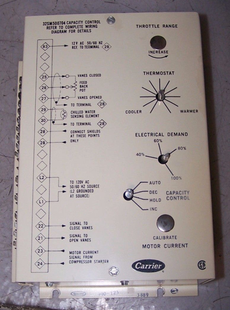 CARRIER 990-123 CAPACITY CONTROLLER 120 VOLT AC