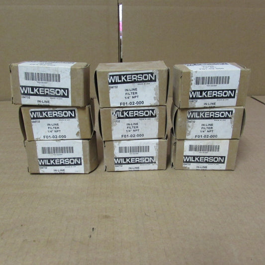 1 LOT(9QTY) WILKERSON, F01-02-000, 1/4" COMPRESSED AIR FILTER, NIB! MAKE OFFER!!