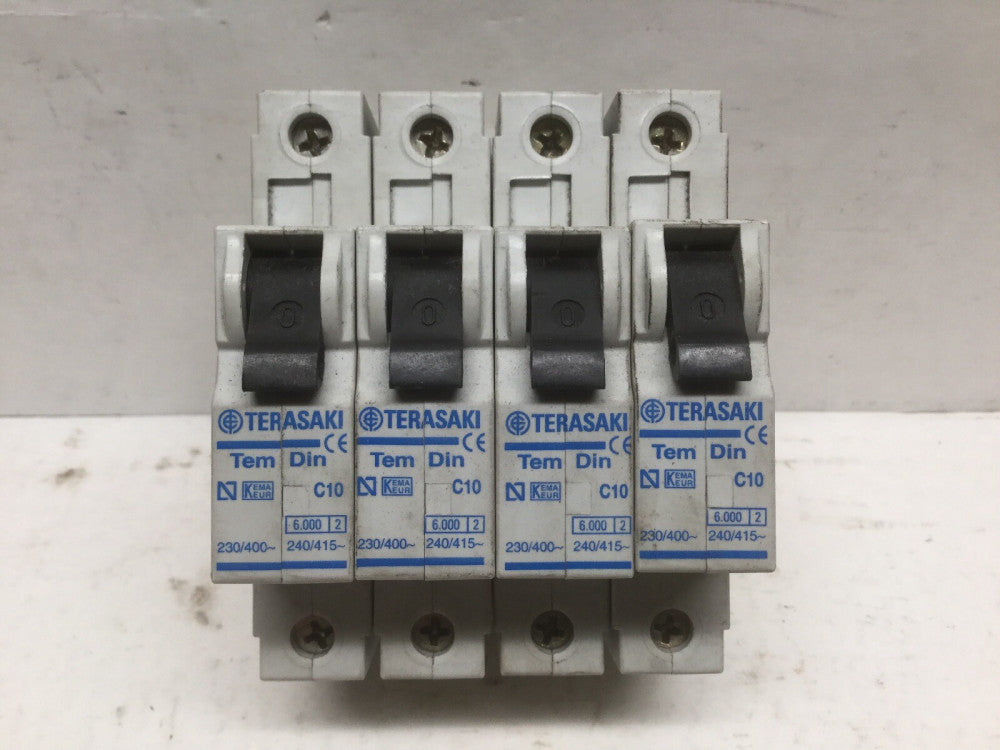 Terasaki C10 10 AMP Circuit Breaker 230/240V (Lot of 4)