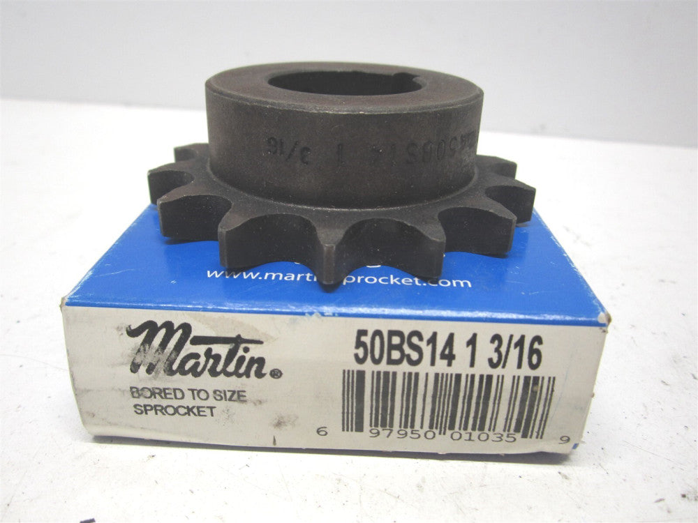 Martin (50BS14) 1-3/16" 1/4" X 1/8" Keyway 14 Tooth Sprocket
