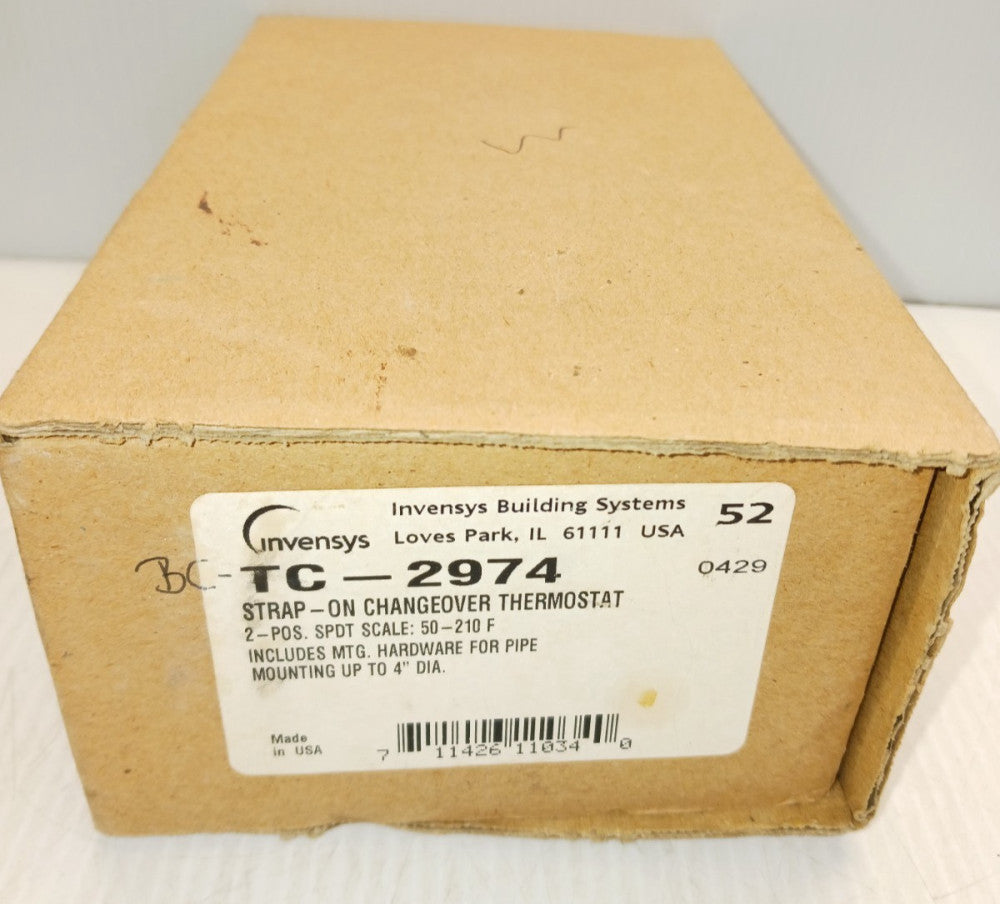 New Invensys TC-2974 Clip-On Strap Changeover Thermostat 50-210ºF Strap