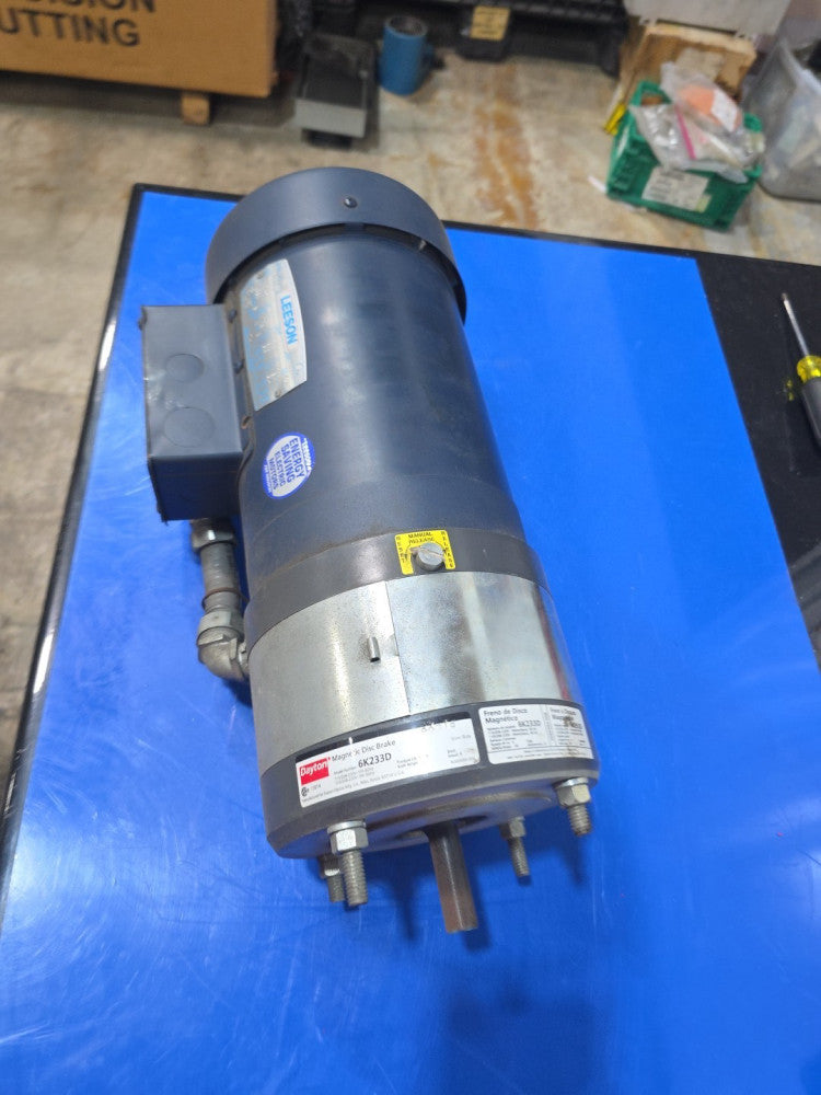 Leeson 110451.00 2 Hp 3 Phase 208-230V Motor  C6T17FC9F With 6K233D Disc Brake
