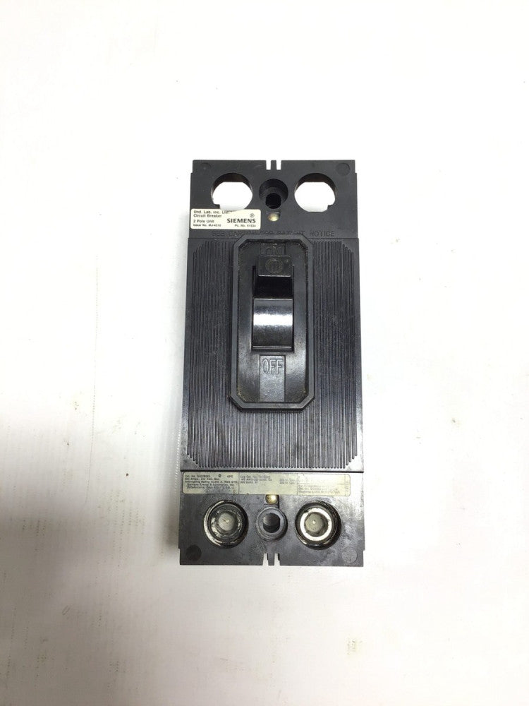 Siemens QJ22B225 Circuit Breaker 2 Pole Unit 225Amps 240Vac Max