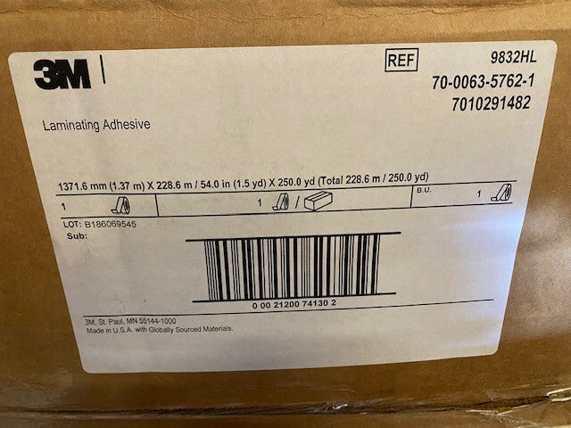 3M 9832HL-54" X 250 Yard- 3M Double Coated Tape 9832HL 9832HL-54X250 7010291482