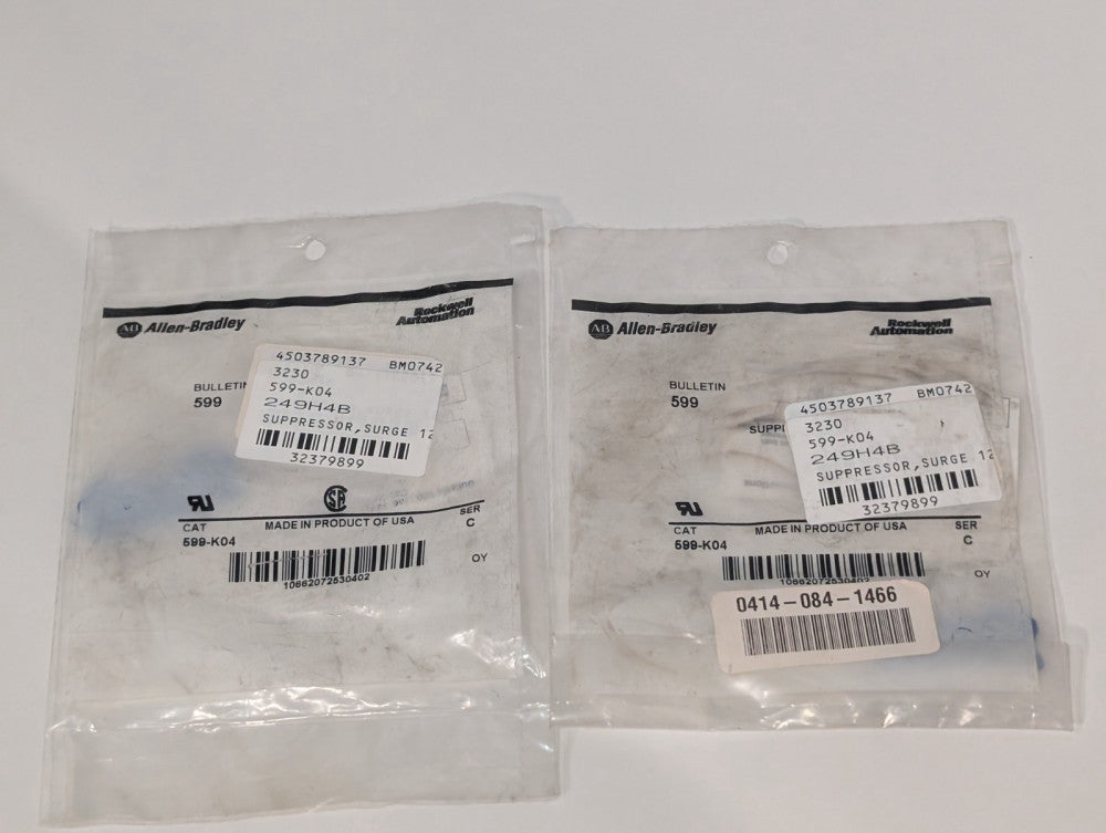 Lot of 2: Allen-Bradley 599-K04 Bulletin 599 surge suppressors Ser C Made in USA