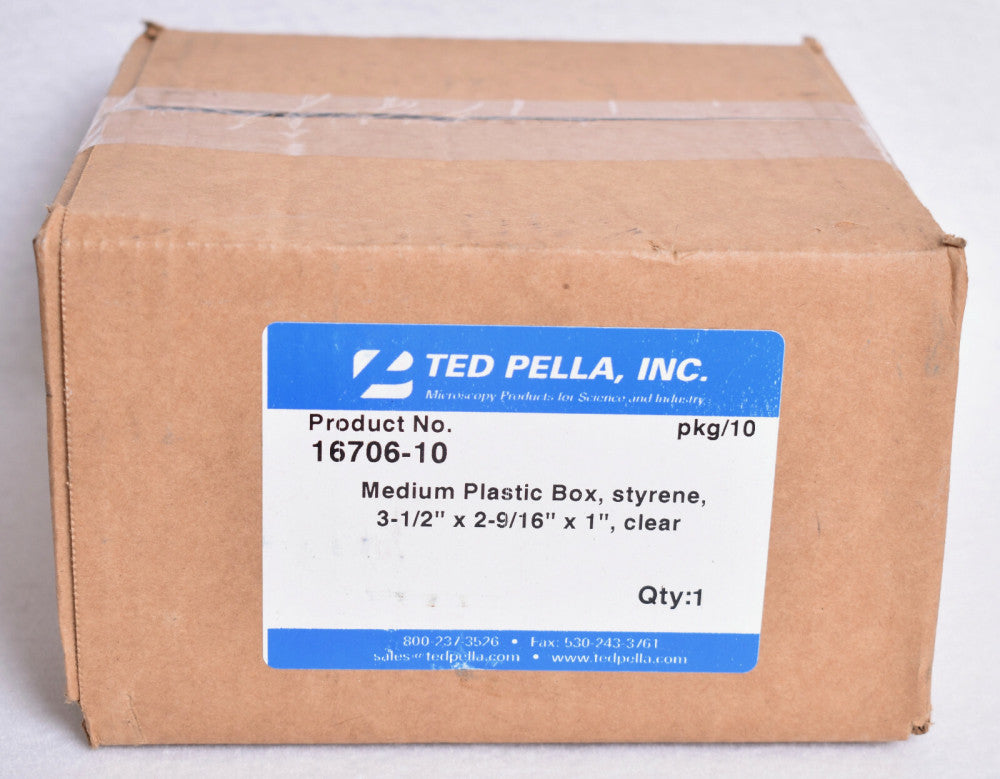 10 Count Pella Medium Clear Plastic Boxes  3-1/2" x 2-9/16" x 1"  16706 16706-10