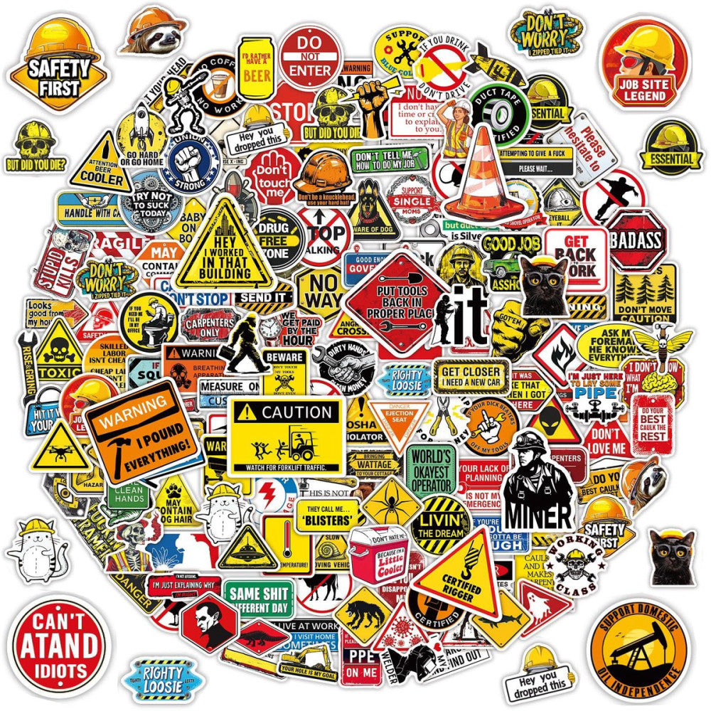 200Pcs Hard Hat Stickers for Adults Funny Stickers Pack Vinyl Waterproof Hard...