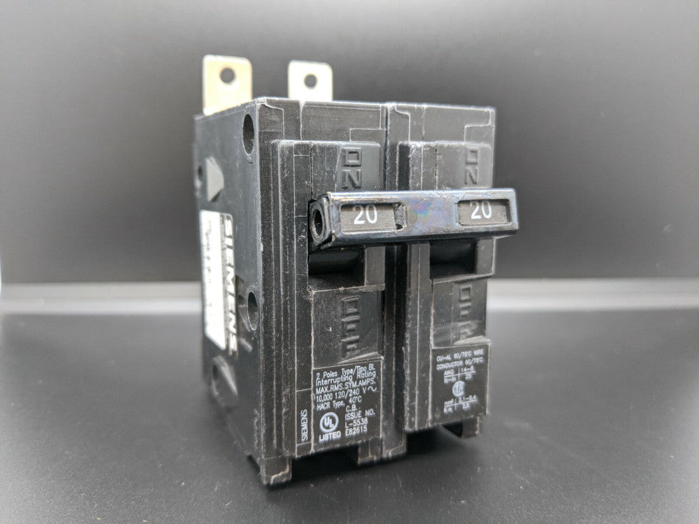 Siemens B220 20A 2P 120/240V 10K KAIC Type BL Bolt On
